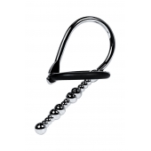 Серебристый уретральный плаг-бусины TOYFA Metal с мягким фиксириющим кольцом - ToyFa - купить с доставкой в Кисловодске