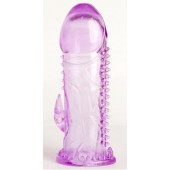 Фиолетовая гелевая насадка с шипами - 13 см. - Toyfa Basic - в Кисловодске купить с доставкой