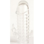 Гелевая прозрачная насадка с 2 отростками - 13 см. - Toyfa Basic - в Кисловодске купить с доставкой