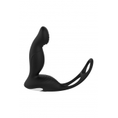 Черный вибромассажер простаты P-PLEASER W ERECTION ENHANCE - Dream Toys - в Кисловодске купить с доставкой