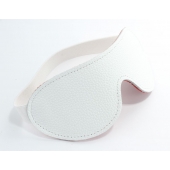 Белая кожаная маска на глаза на резинке - БДСМ Арсенал - купить с доставкой в Кисловодске