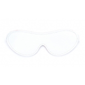 Белая кожаная маска на глаза на резинке - БДСМ Арсенал - купить с доставкой в Кисловодске