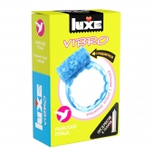 Голубое эрекционное виброкольцо Luxe VIBRO  Райская птица  + презерватив - Luxe - в Кисловодске купить с доставкой