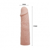 Закрытая телесная насадка-фаллос - 17 см. - Sex Expert - в Кисловодске купить с доставкой