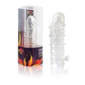 Закрытая прозрачная рельефная насадка Crystal sleeve - 13 см. - Erowoman-Eroman - в Кисловодске купить с доставкой