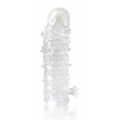 Закрытая прозрачная рельефная насадка Crystal sleeve - 13 см. - Erowoman-Eroman - в Кисловодске купить с доставкой