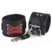 Кожаные наручники с декоративной лаковой шнуровкой - Sitabella - купить с доставкой в Кисловодске