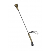 Черно-золотистый стек с хлопушкой из кожи - 62 см. - Sitabella - купить с доставкой в Кисловодске