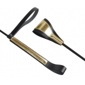 Черно-золотистый стек с хлопушкой из кожи - 62 см. - Sitabella - купить с доставкой в Кисловодске