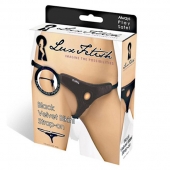 Черные плюшевые трусики для страпона - Lux Fetish - купить с доставкой в Кисловодске