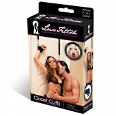 Черные фиксаторы с креплением к двери - Lux Fetish - купить с доставкой в Кисловодске