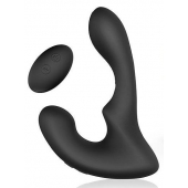 Черный силиконовый вибромассажер простаты с пультом ДУ - Sex Expert - в Кисловодске купить с доставкой