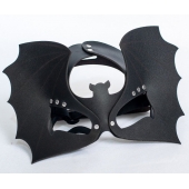 Черная кожаная маска на глаза  Летучая мышь - Sitabella - купить с доставкой в Кисловодске