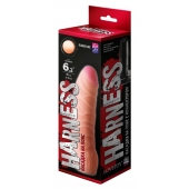 Телесная изогнутая насадка на Harness с коннектором BLACK LINE - 17 см. - LOVETOY (А-Полимер) - купить с доставкой в Кисловодске