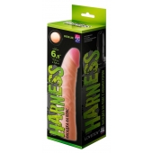 Телесная изогнутая насадка на Harness с коннектором GREEN LINE - 18 см. - LOVETOY (А-Полимер) - купить с доставкой в Кисловодске