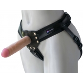 Черный пояс-трусики с двумя насадками  Экзотик-Linda  - 15,5 и 10,5 см. - LOVETOY (А-Полимер) - купить с доставкой в Кисловодске