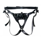 Черный пояс-трусики с насадкой  Soft-Принц  - 17 см. - LOVETOY (А-Полимер) - купить с доставкой в Кисловодске