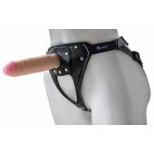 Черный пояс-трусики с насадкой  Soft-Принц  - 17 см. - LOVETOY (А-Полимер) - купить с доставкой в Кисловодске