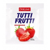 Пробник гель-смазки Tutti-frutti с земляничным вкусом - 4 гр. - Биоритм - купить с доставкой в Кисловодске