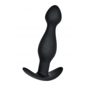 Черная силиконовая анальная пробка с ограничителем - 11,5 см. - A-toys