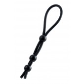 Черное лассо на пенис с тремя бусинами - A-toys - в Кисловодске купить с доставкой