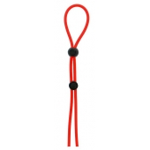 Красное лассо на пенис с двумя бусинами STRETCHY LASSO CAGE - Dream Toys - в Кисловодске купить с доставкой