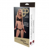 Красно-чёрные наручники на металлической цепочке - Blush Novelties - купить с доставкой в Кисловодске
