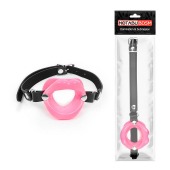 Розовый кляп-губки на черном ремешке - Notabu - купить с доставкой в Кисловодске