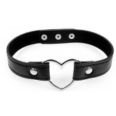 Черный ошейник с сердечком - Notabu - купить с доставкой в Кисловодске