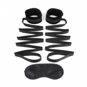 Чёрные манжеты для фиксации на кровати Bondage Bed Strap - Lux Fetish - купить с доставкой в Кисловодске