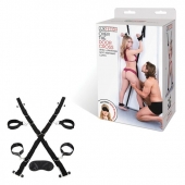 Чёрный набор для фиксации у двери - Lux Fetish - купить с доставкой в Кисловодске