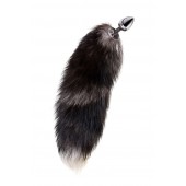Серебристая металлическая анальная втулка с хвостом чернобурой лисы - размер S - ToyFa - купить с доставкой в Кисловодске