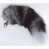 Серебристая анальная пробка с пушистым хвостом - Sitabella - купить с доставкой в Кисловодске