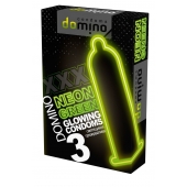 Презервативы DOMINO Neon Green со светящимся в темноте кончиком - 3 шт. - Domino - купить с доставкой в Кисловодске