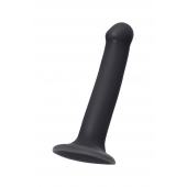 Черный фаллос на присоске Silicone Bendable Dildo M - 18 см. - Strap-on-me - купить с доставкой в Кисловодске