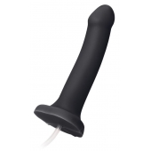 Черный фаллос с имитацией эякуляции Silicon Cum Dildo L - 19,6 см. - Strap-on-me - купить с доставкой в Кисловодске