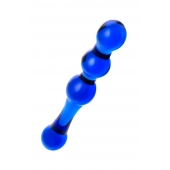 Синий стеклянный фаллоимитатор с наплывами - 21 см. - Sexus