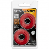 Набор из 2 красных эрекционных колец DONUT RINGS OVERSIZED - Blush Novelties - в Кисловодске купить с доставкой