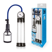 Прозрачная вакуумная помпа Sex Expert с манометром - Sex Expert - в Кисловодске купить с доставкой