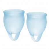 Набор голубых менструальных чаш Feel confident Menstrual Cup - Satisfyer - купить с доставкой в Кисловодске