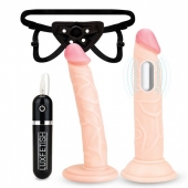 Регулируемые трусики с 2 насадками - 16 и 15 см. - Lux Fetish - купить с доставкой в Кисловодске