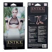 Черные мягкие наручники Entice French Cuffs с цепью - California Exotic Novelties - купить с доставкой в Кисловодске