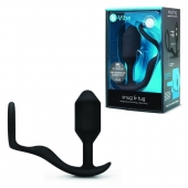 Черное эрекционное кольцо с анальным плагом Snug   Tug - b-Vibe - в Кисловодске купить с доставкой