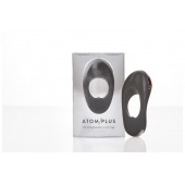 Черное эрекционное виброкольцо с двумя виброэлементами ATOM PLUS - Hot Octopuss - в Кисловодске купить с доставкой