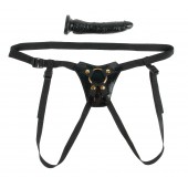 Чёрный с золотом женский страпон Designer Strap-On - Pipedream - купить с доставкой в Кисловодске