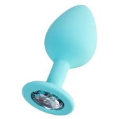 Мятная анальная втулка Brilliant с прозрачным кристаллом - 8 см. - ToyFa - купить с доставкой в Кисловодске