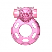Розовое эрекционное кольцо с вибрацией Pink Bear - Baile - в Кисловодске купить с доставкой