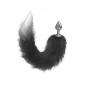 Серебристая анальная пробка с черным хвостом Galaxy - Lola Games - купить с доставкой в Кисловодске