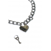 Серебристый ошейник Embrace с ключиком - Lola Games - купить с доставкой в Кисловодске