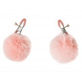 Зажимы на соски Angelic с розовыми меховыми шариками - Lola Games - купить с доставкой в Кисловодске
